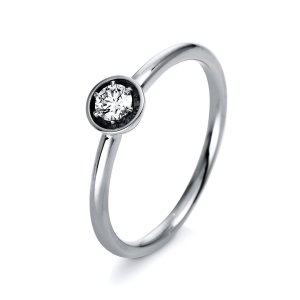 Solitaire Ring 6er-Krappe 18kt Gelbgold mit 0,15ct Diamanten