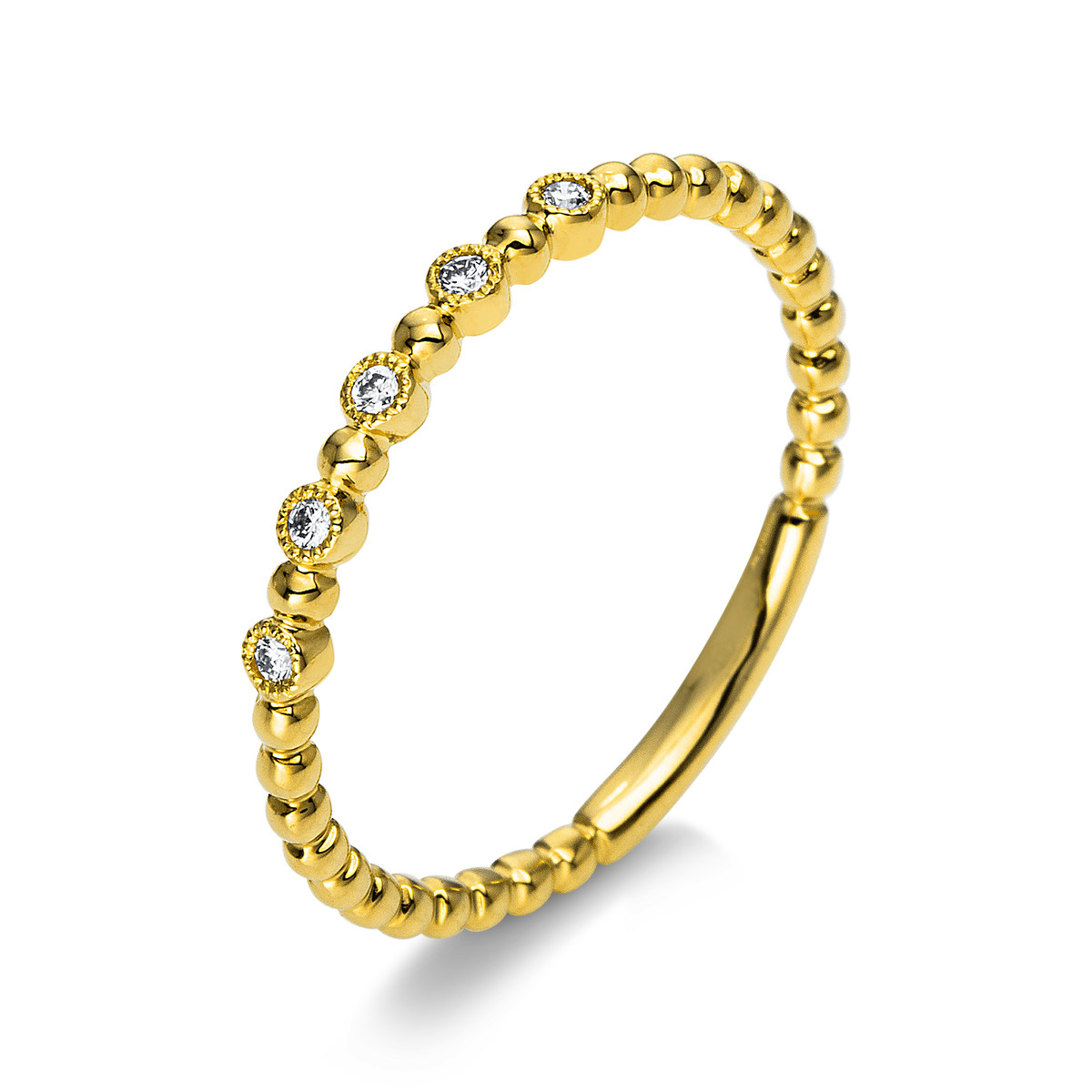 Ring Zarge 18kt Gelbgold mit 0,05ct Diamanten