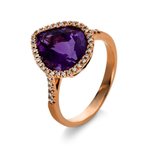 Fashion Farbstein Ring   18kt Rotgold 