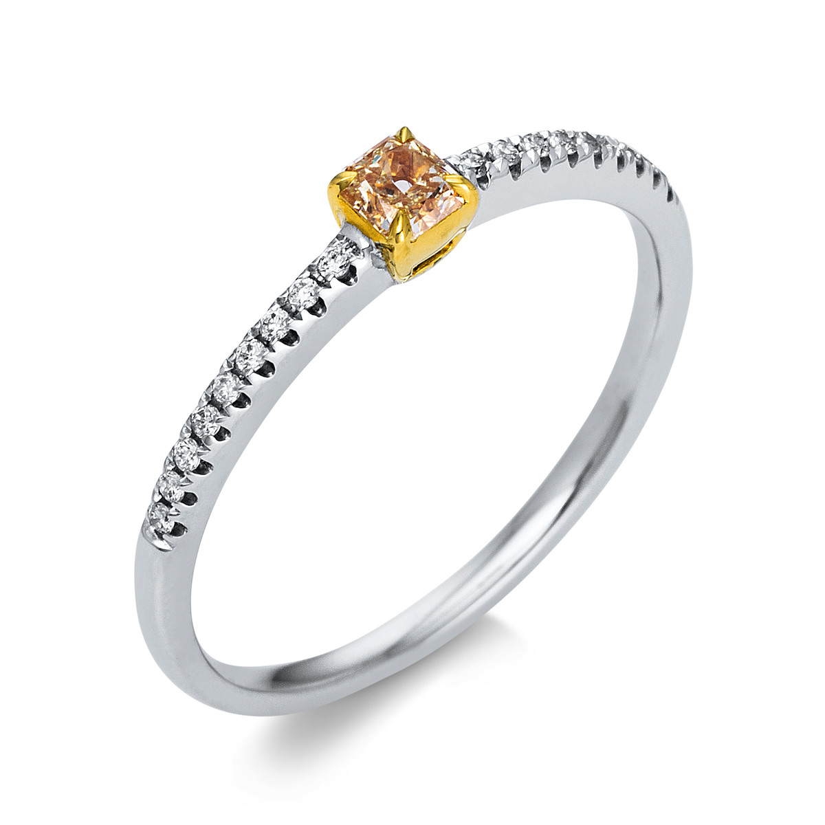 Ring 4er-Krappe 18kt Weißgold / Gelbgold mit 0,26ct Diamanten