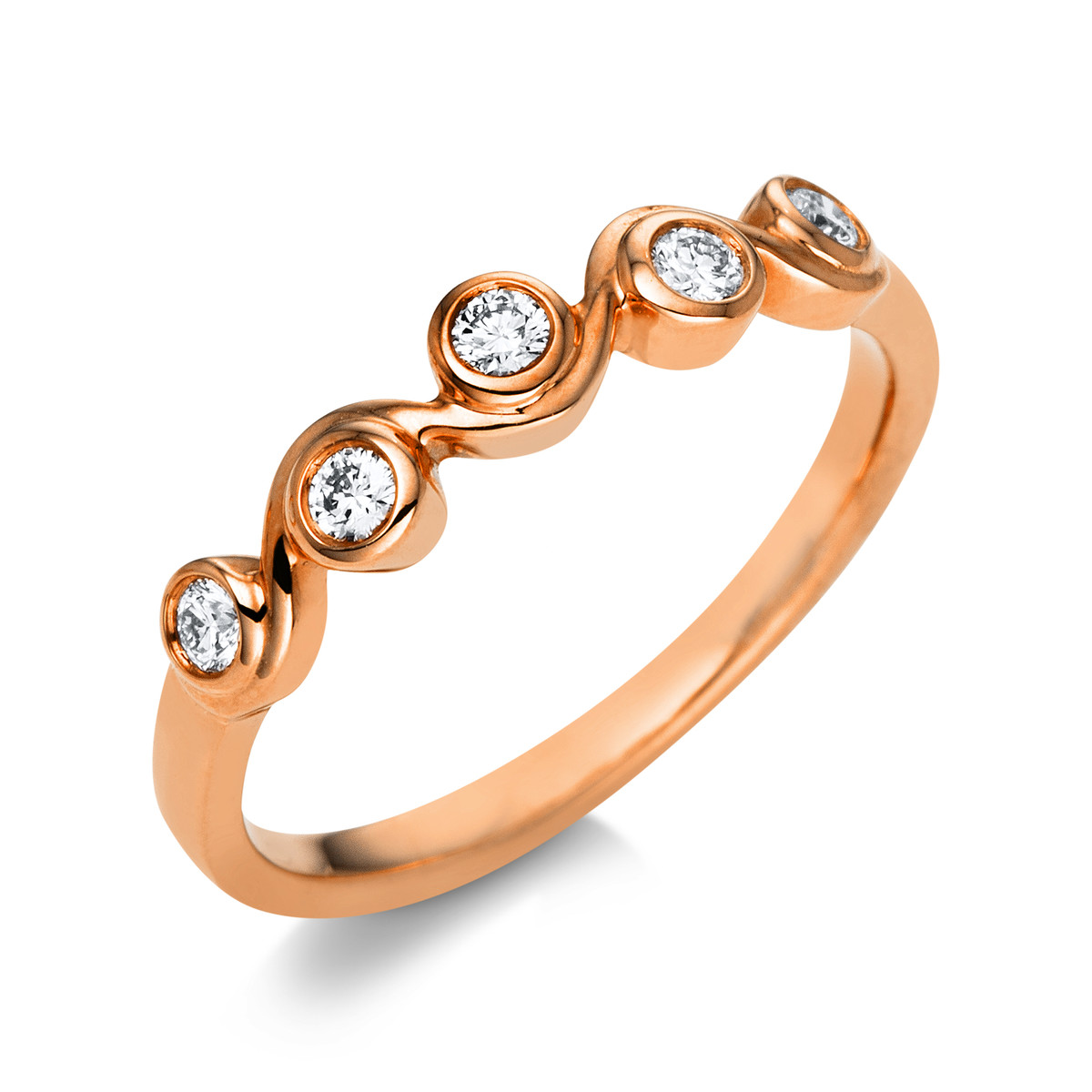 Ring  18kt Rotgold mit 0,17ct Diamanten