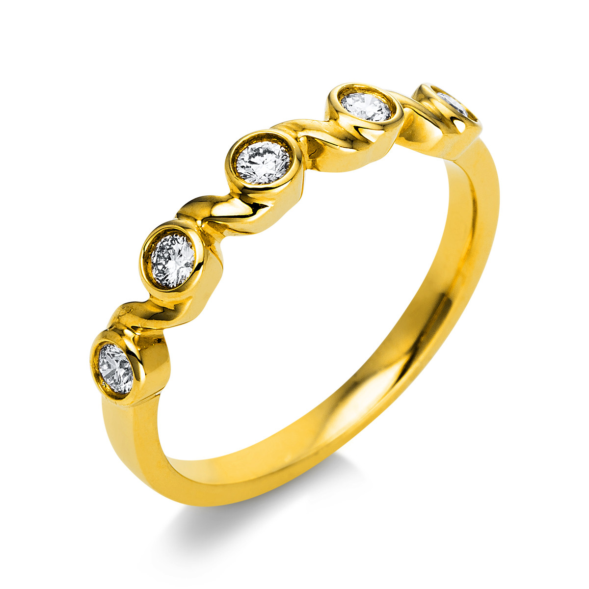 Ring  18kt Gelbgold mit 0,19ct Diamanten