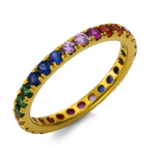 Rainbow Ring  18kt Gelbgold mit Farbstein