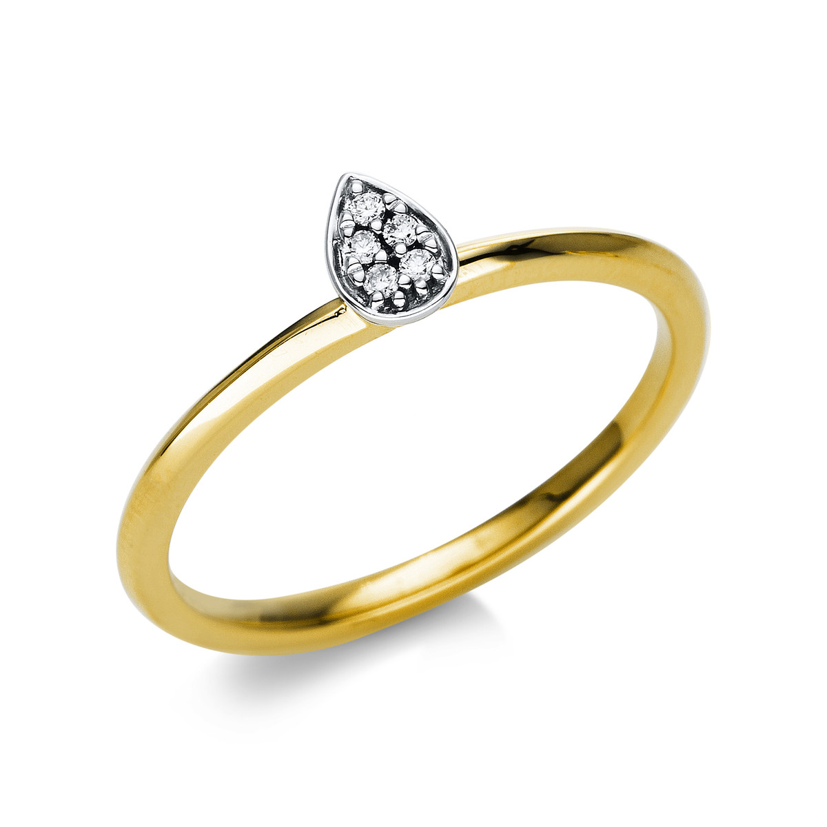 Ring  18kt Gelbgold / Weißgold mit 0,03ct Diamanten