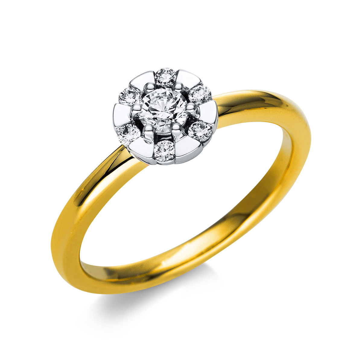 Ring  18kt Gelbgold / Weißgold mit 0,26ct Diamanten