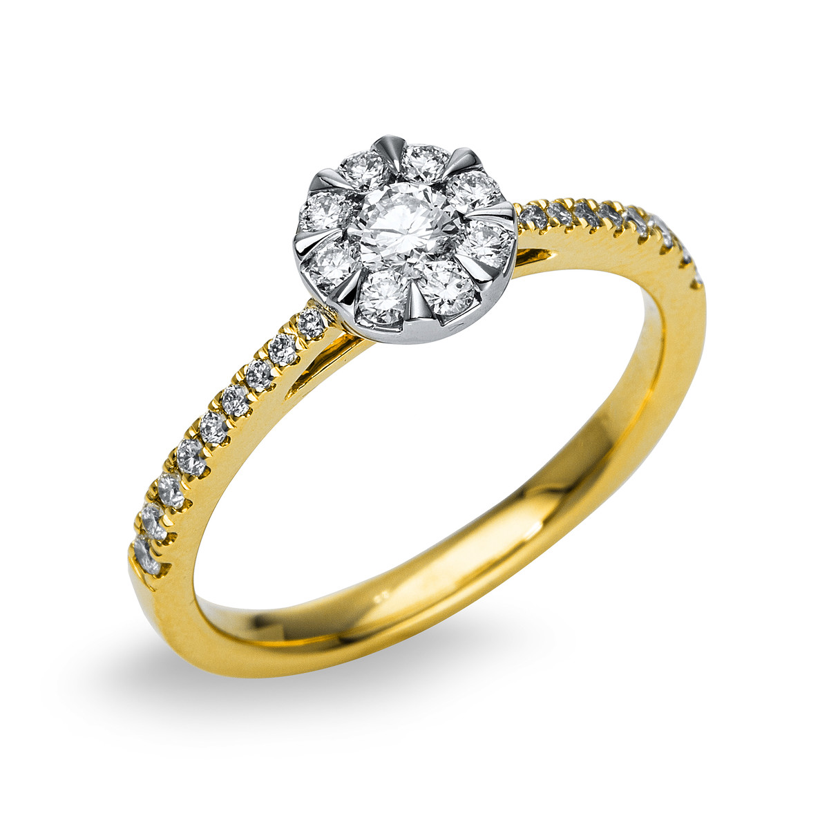 Ring  18kt Gelbgold / Weißgold mit 0,47ct Diamanten