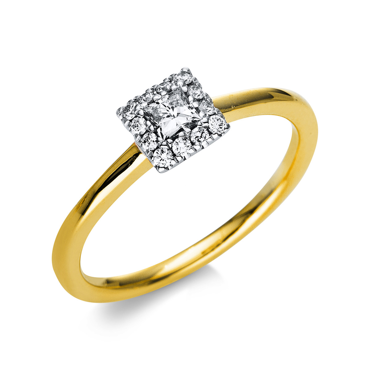 Ring  18kt Gelbgold / Weißgold mit 0,25ct Diamanten