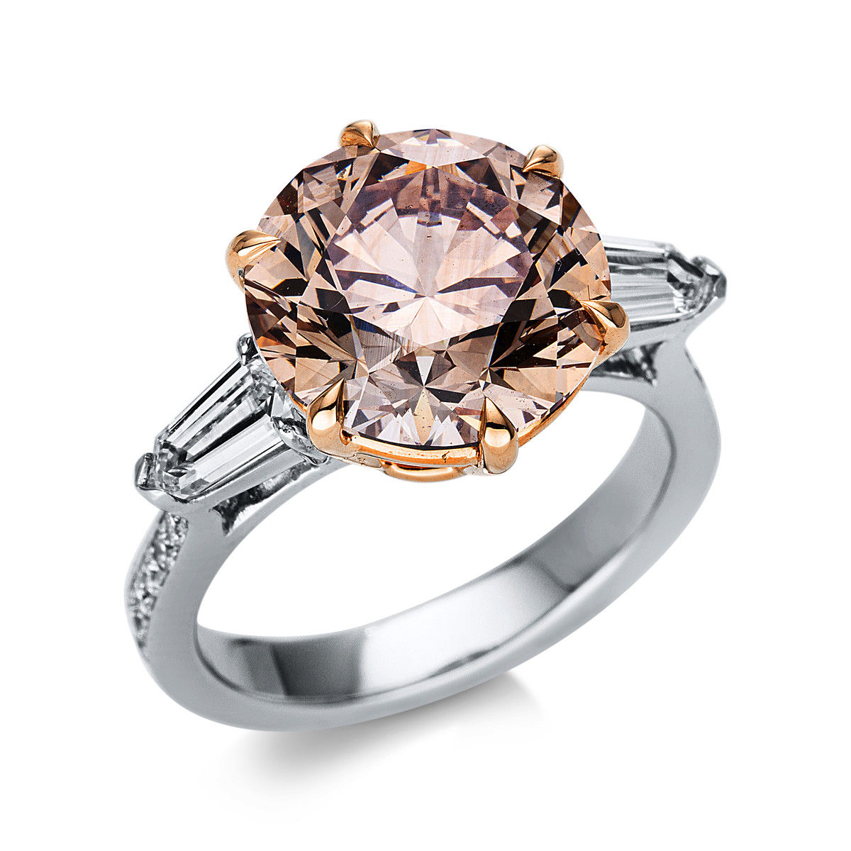 Ring  18kt Weißgold / Rotgold mit 6,94ct Diamanten