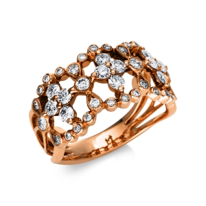 Ring  18kt Rotgold mit 1,02ct Diamanten