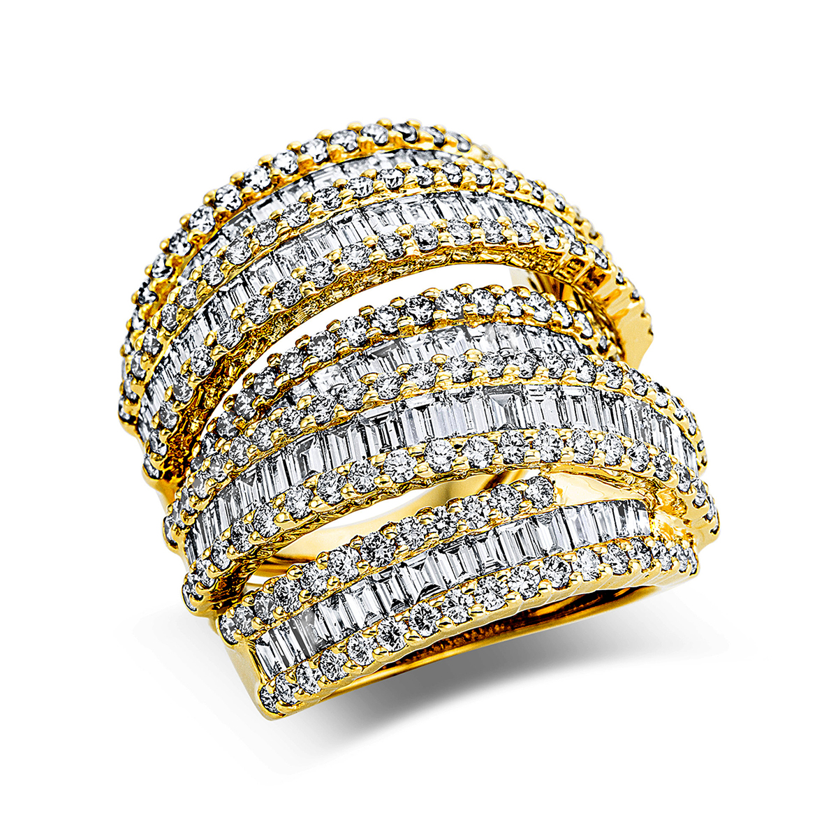 Ring  18kt Gelbgold mit 6,01ct Diamanten