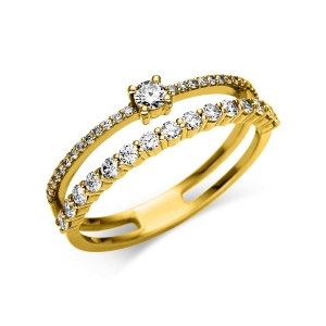 Ring  18kt Gelbgold mit 0,42ct Diamanten