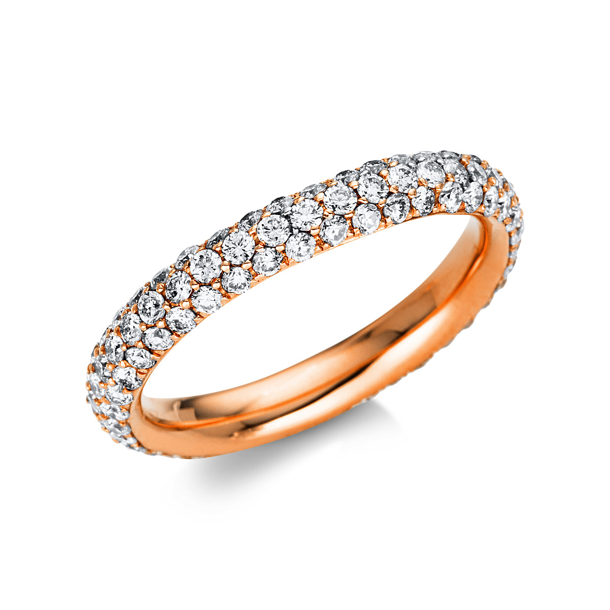 Pavé Ring  18kt Rotgold mit 1,23ct Diamanten