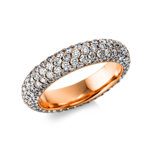 Pavé Ring  18kt Rotgold Fassung rhodiniert mit 3,07ct Diamanten