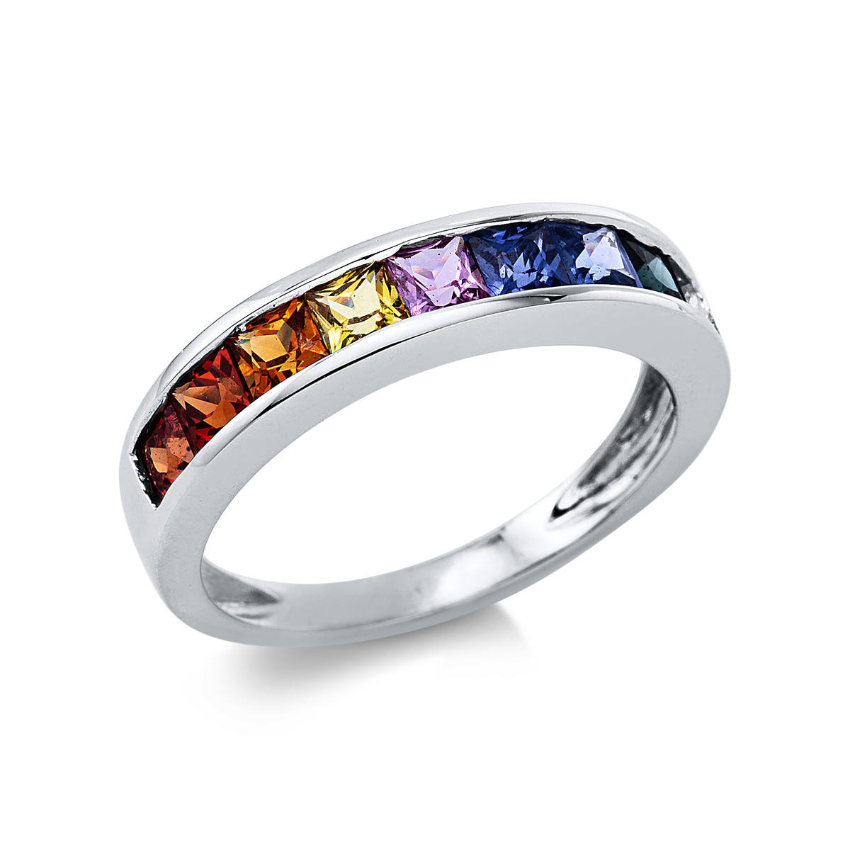 Rainbow Ring  18kt Weißgold mit Farbstein