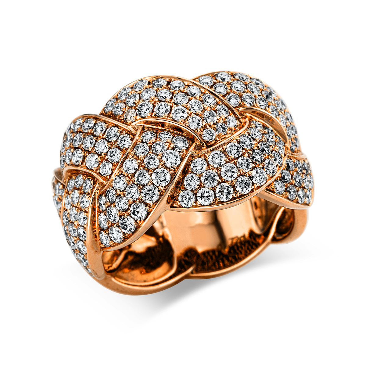 Pavé Ring  18kt Rotgold mit 1,67ct Diamanten