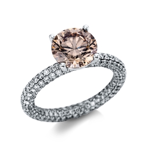 Solitaire Ring mit Seitenbesatz4er-Krappe 18kt Rotgold GIA6441078905 mit 5,45ct Diamanten