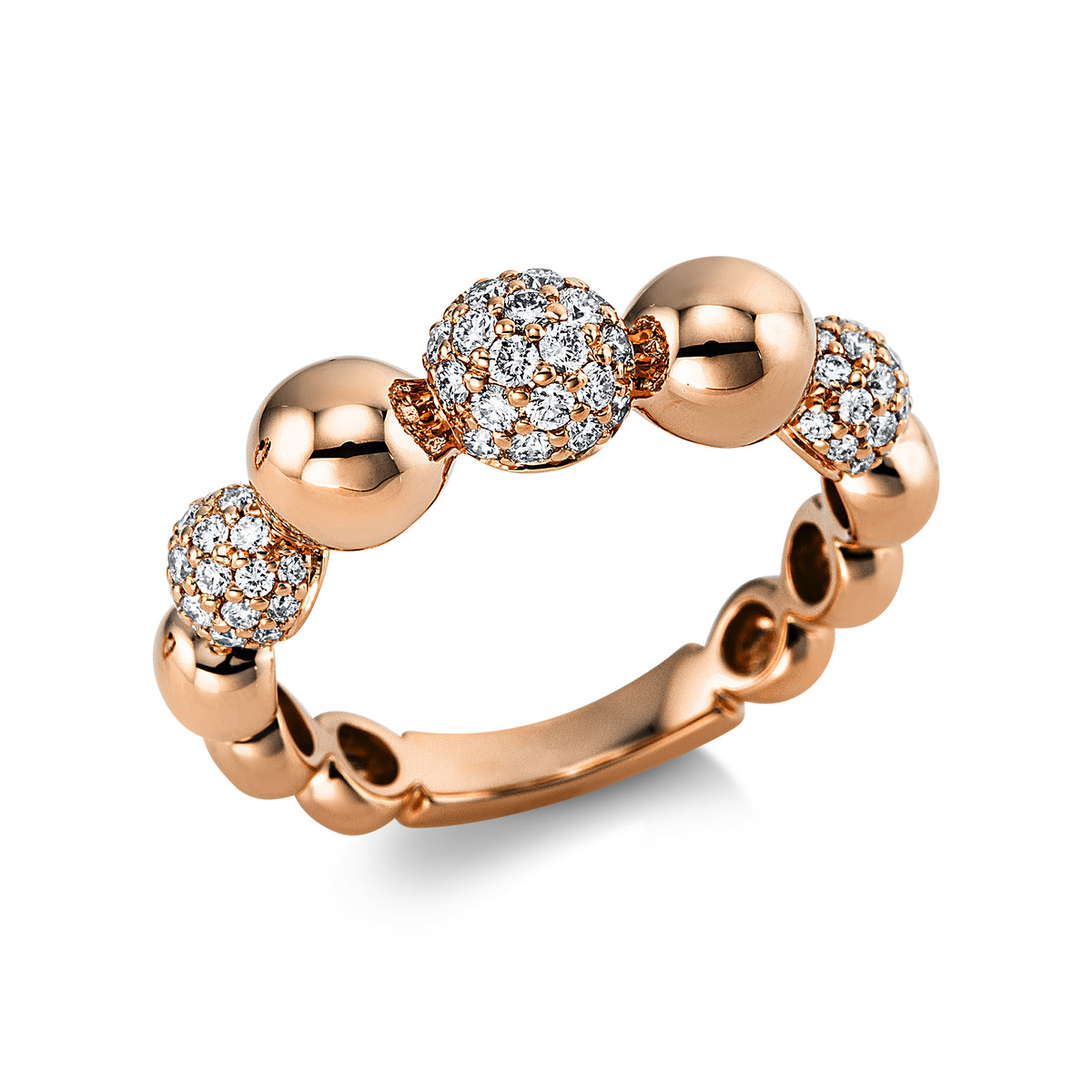 Pavé Ring  18kt Rotgold mit 0,67ct Diamanten