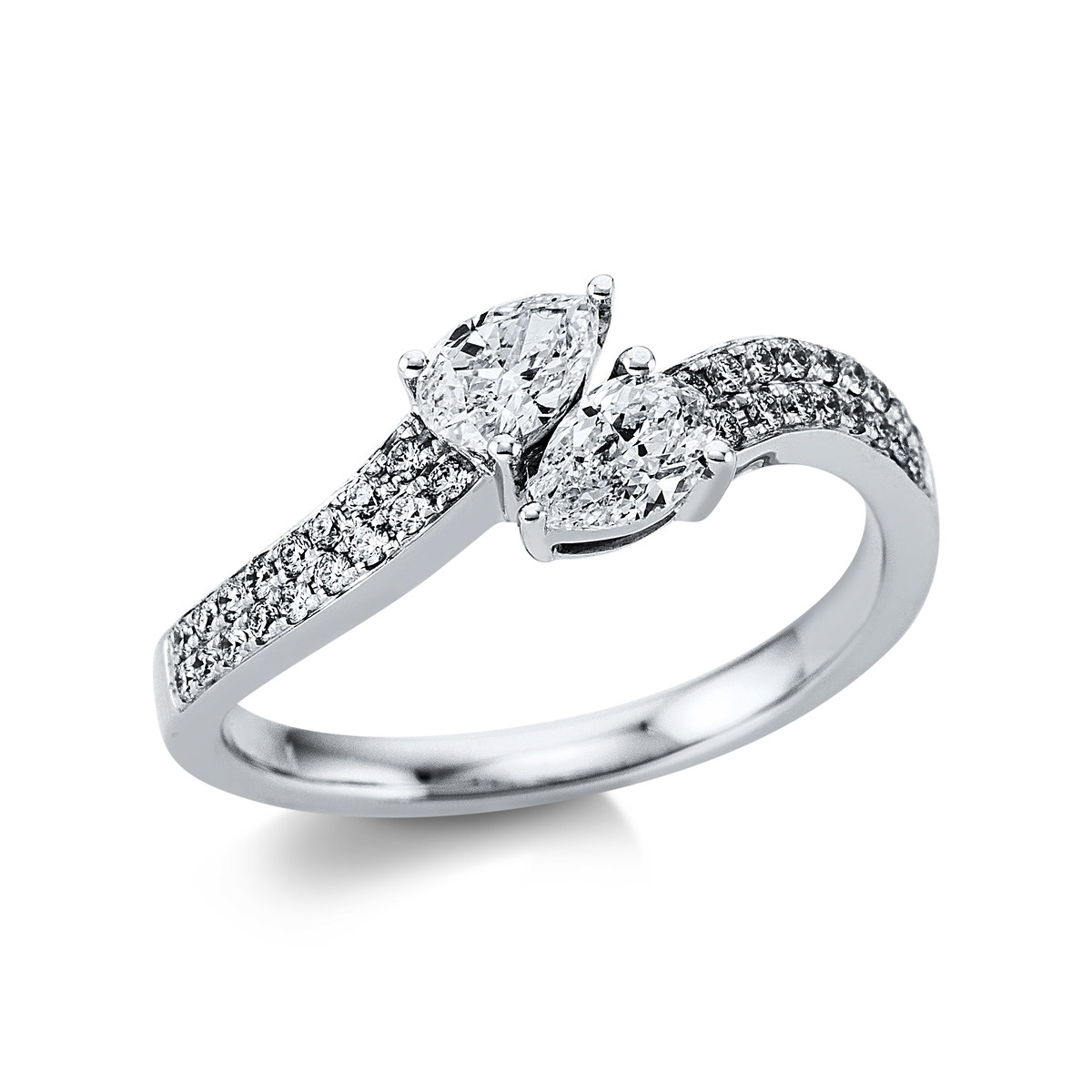 Ring  950PL Platin mit 0,73ct Diamanten