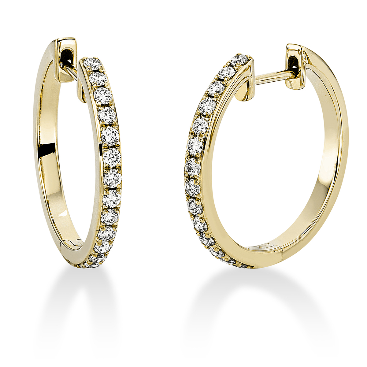 Creolen  18kt Gelbgold mit 0,50ct Diamanten