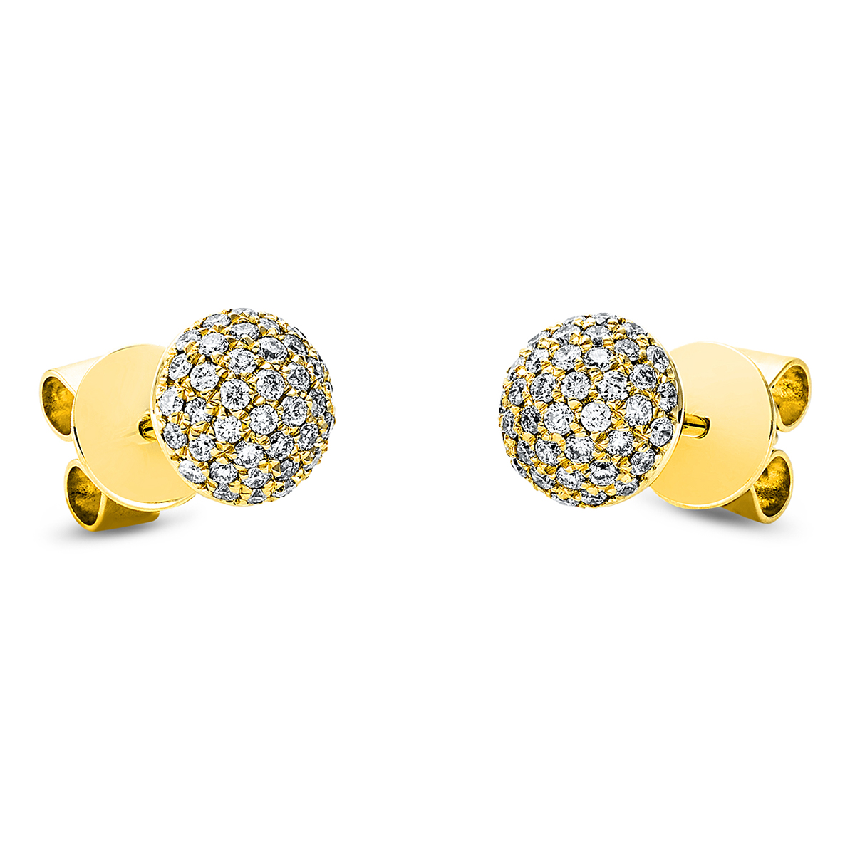 Pavé Ohrstecker  18kt Gelbgold mit 0,42ct Diamanten