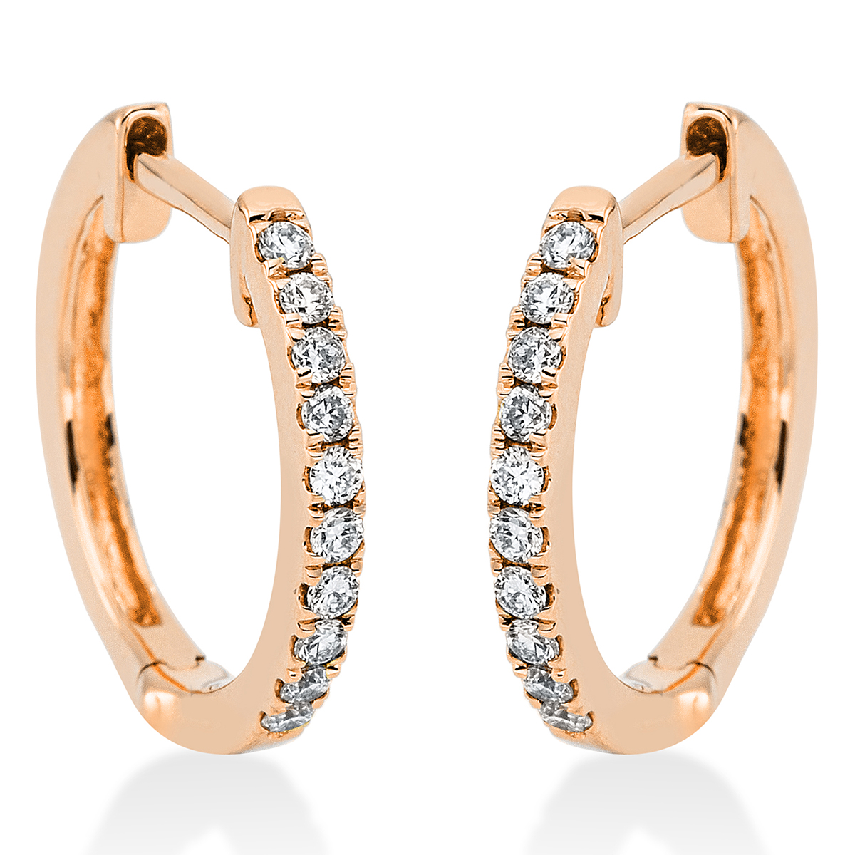 Creolen  18kt Rotgold mit 0,13ct Diamanten