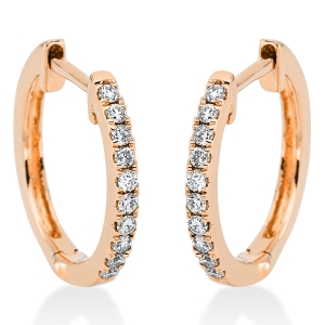 Creolen  18kt Rotgold mit 0,13ct Diamanten