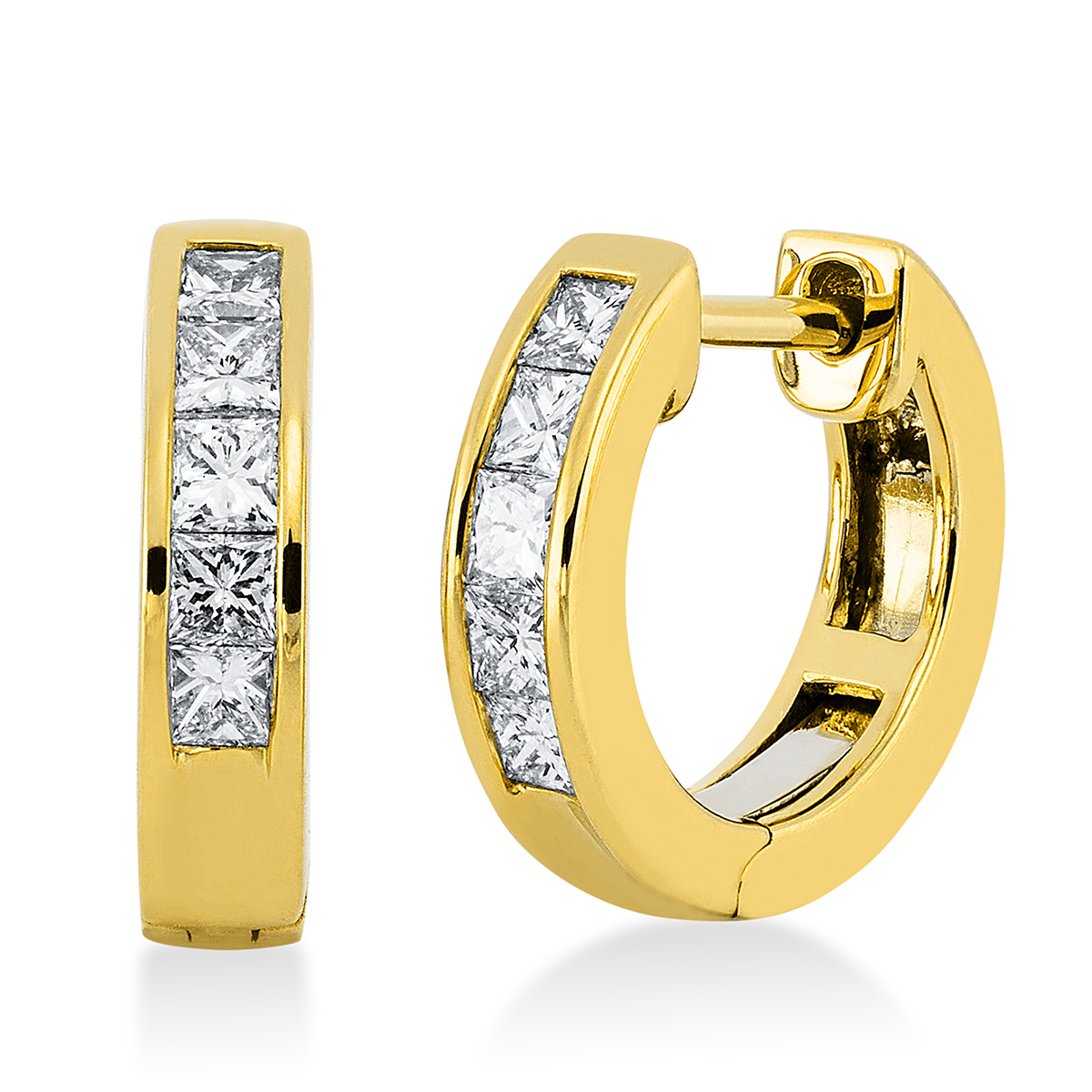 Creolen  18kt Gelbgold mit 0,49ct Diamanten