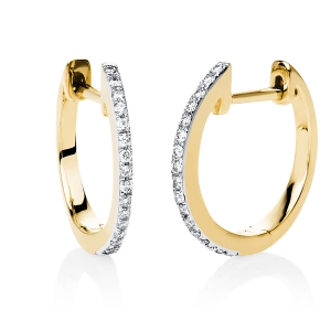 Creolen  18kt Gelbgold mit 0,14ct Diamanten