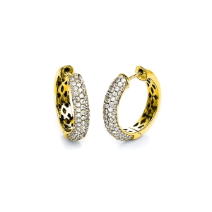 Pavé Creolen  18kt Gelbgold mit 1,34ct Diamanten