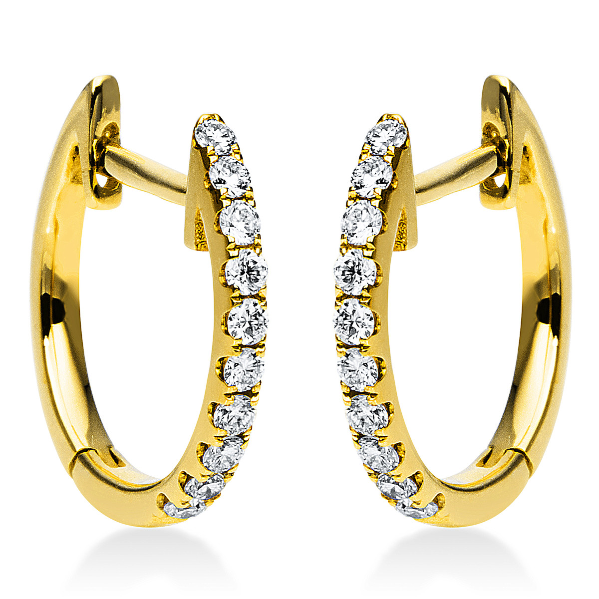 Creolen  18kt Gelbgold mit 0,16ct Diamanten