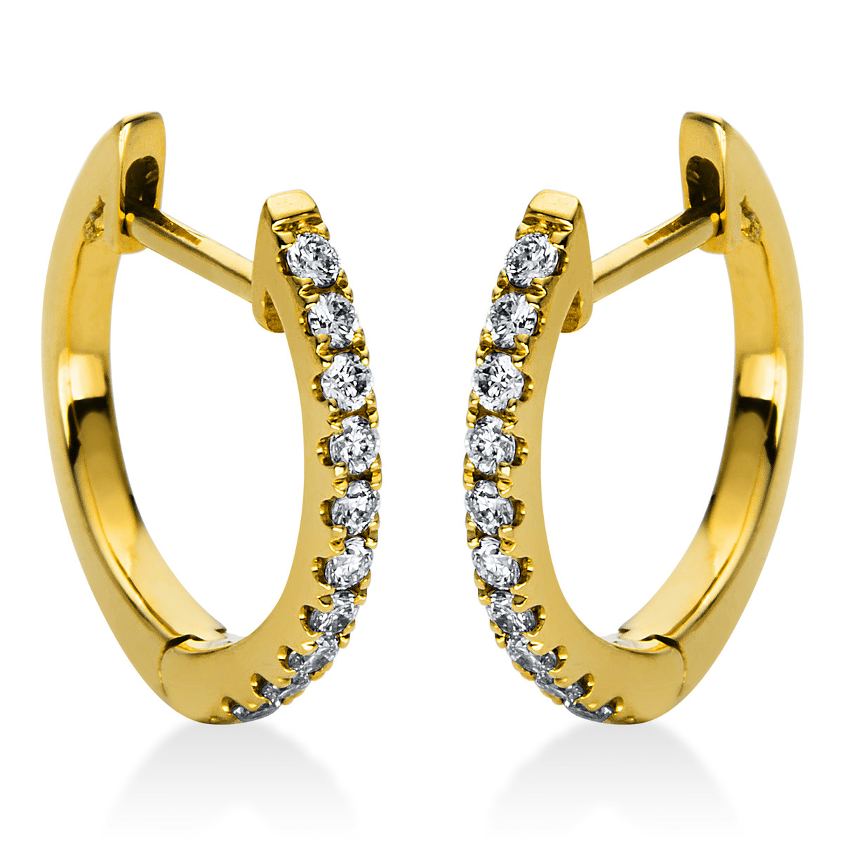 Creolen  18kt Gelbgold mit 0,16ct Diamanten