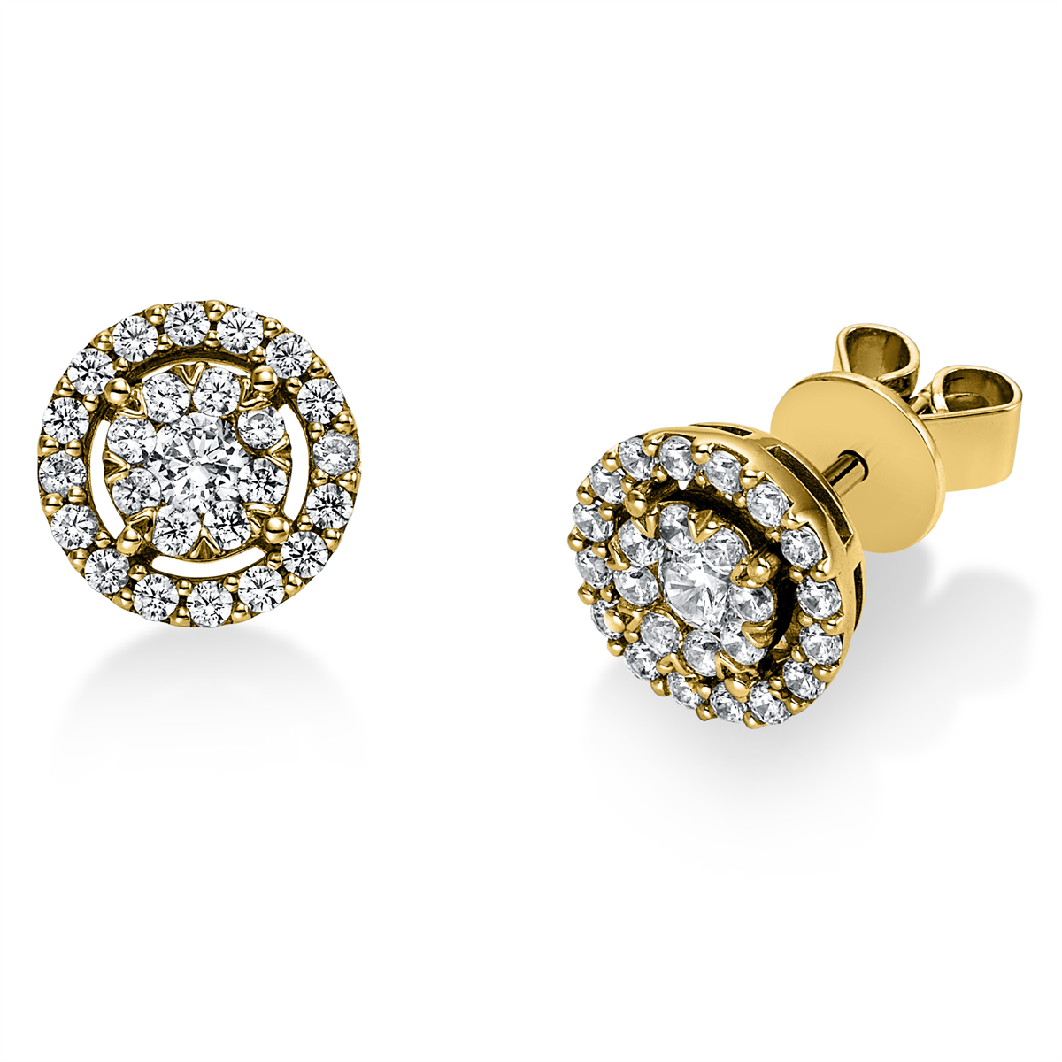 Ohrstecker  14kt Gelbgold mit 0,59ct Diamanten