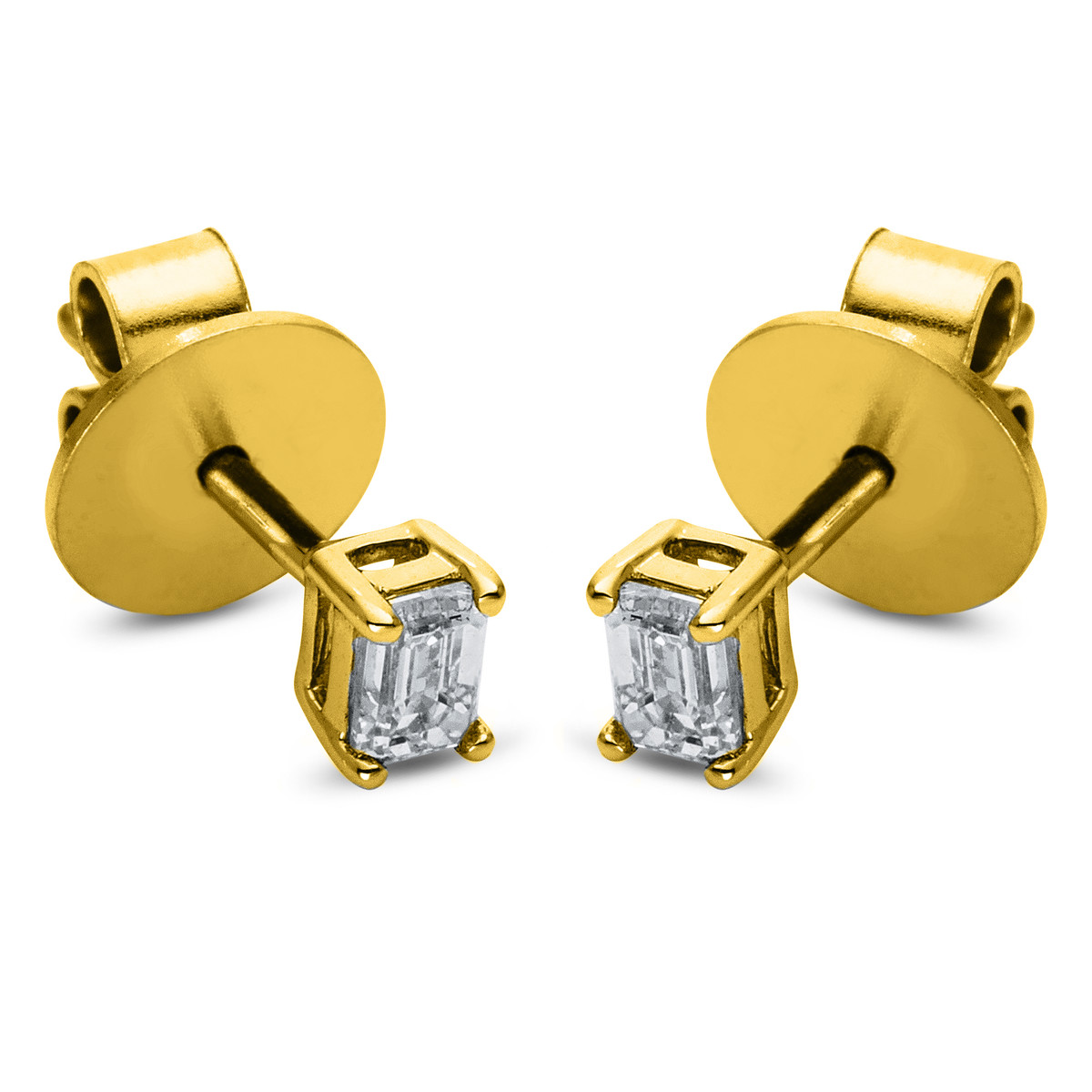 Solitaire Ohrstecker 4er-Krappe 18kt Gelbgold mit 0,30ct Diamanten