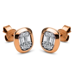 Ohrstecker Zarge 18kt Rotgold mit 0,23ct Diamanten