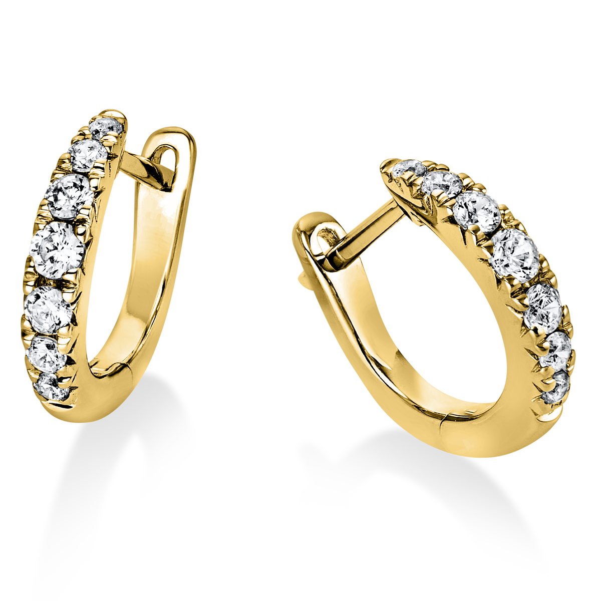 Creolen  14kt Gelbgold mit 0,34ct Diamanten