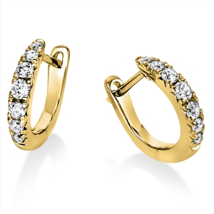 Creolen  14kt Gelbgold mit 0,34ct Diamanten