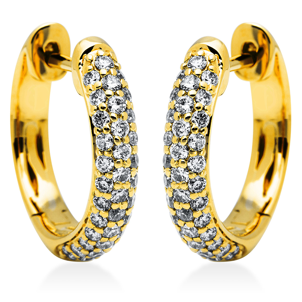 Creolen  18kt Gelbgold mit 0,49ct Diamanten