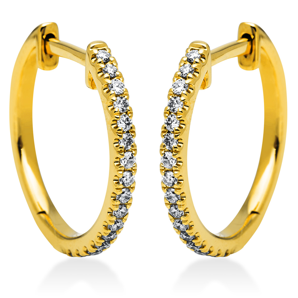 Creolen  18kt Gelbgold mit 0,21ct Diamanten