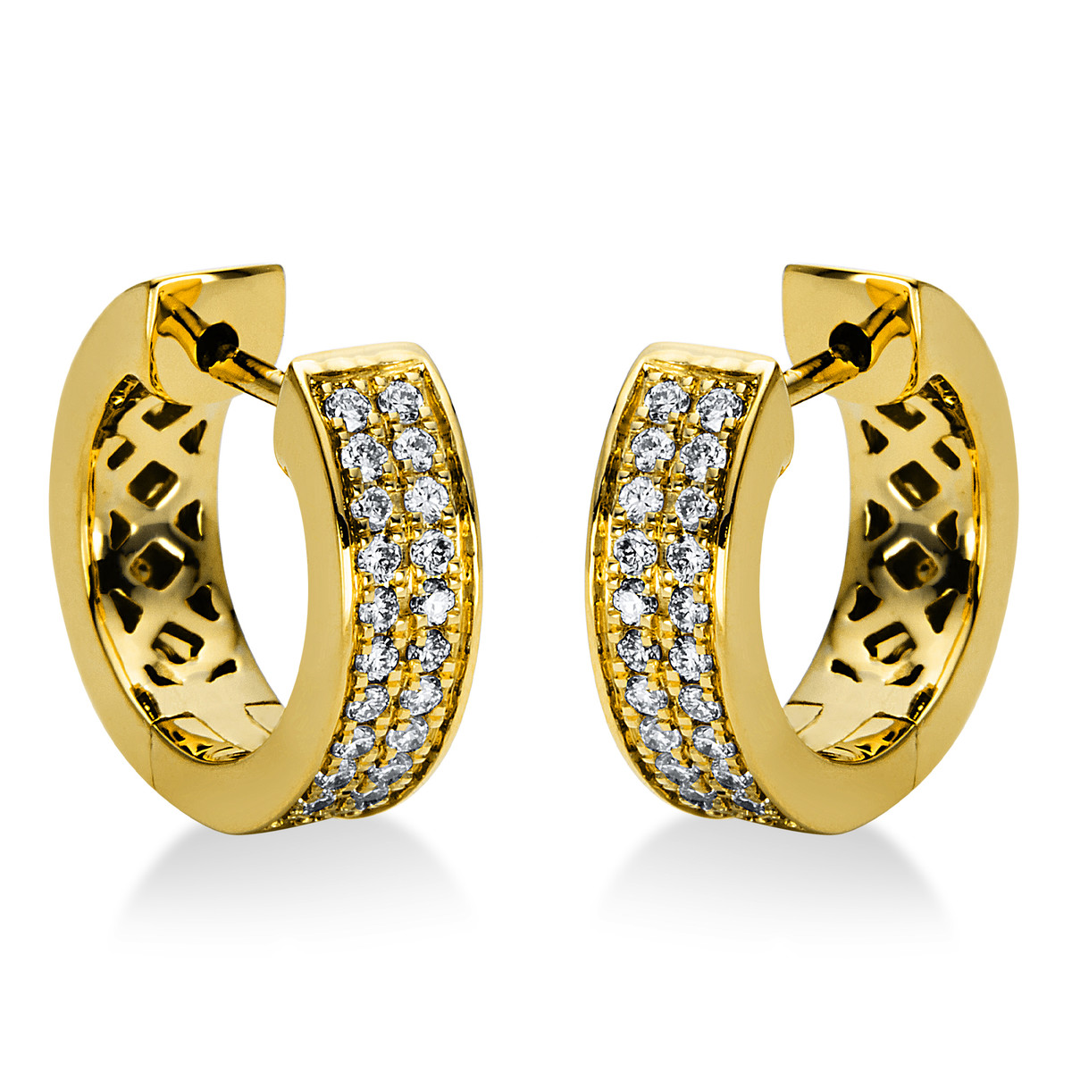 Creolen  18kt Gelbgold mit 0,24ct Diamanten