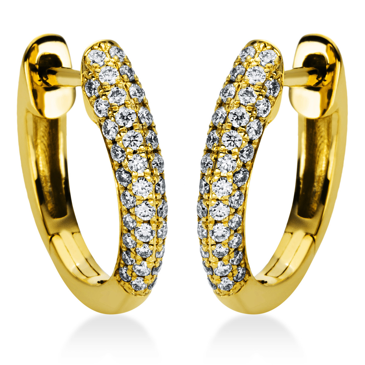 Pavé Creolen  18kt Gelbgold mit 0,29ct Diamanten