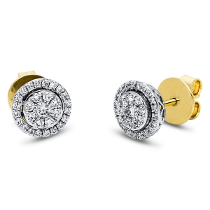 Ohrstecker  18kt Gelbgold / Weißgold mit 0,50ct Diamanten