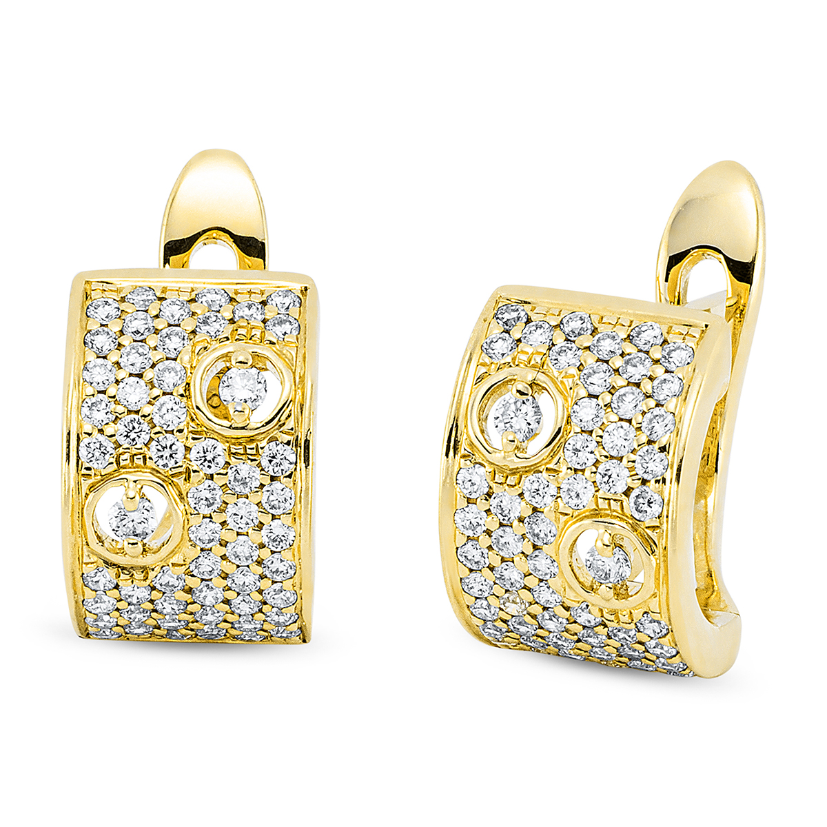 Pavé Creolen  18kt Gelbgold mit 0,44ct Diamanten