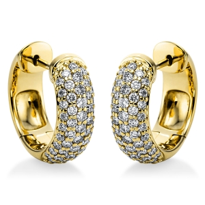 Pavé Creolen  14kt Gelbgold mit 0,98ct Diamanten