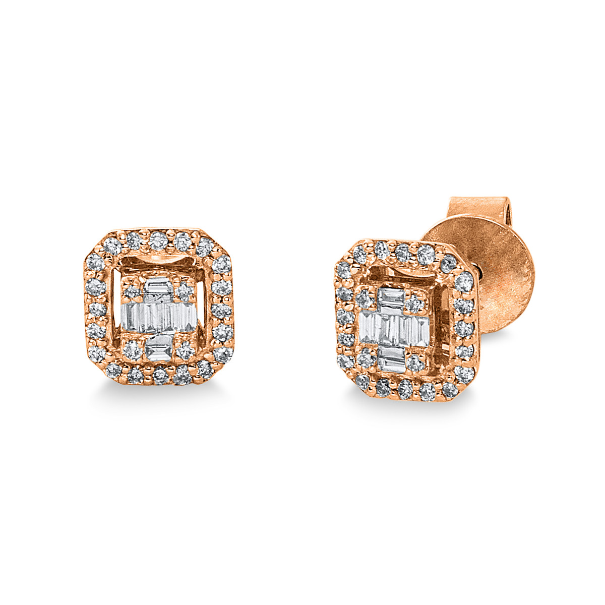 Ohrstecker  18kt Rotgold mit 0,18ct Diamanten