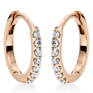 Creolen  18kt Rotgold mit 0,16ct Diamanten