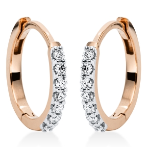 Creolen  18kt Rotgold mit 0,16ct Diamanten