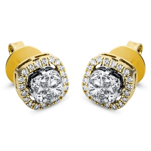 Ohrstecker  18kt Gelbgold / Weißgold mit 0,98ct Diamanten