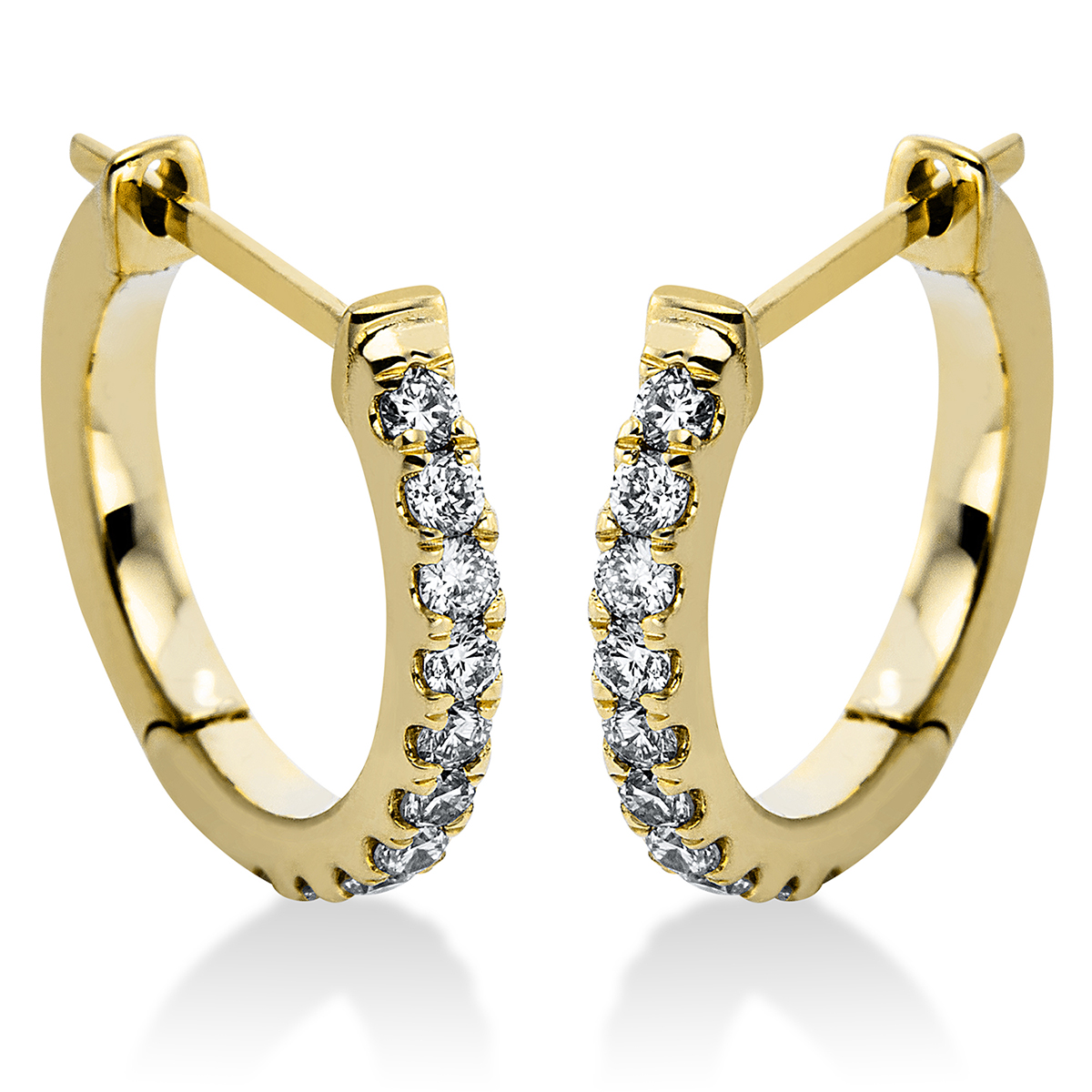 Creolen  18kt Gelbgold mit 0,32ct Diamanten