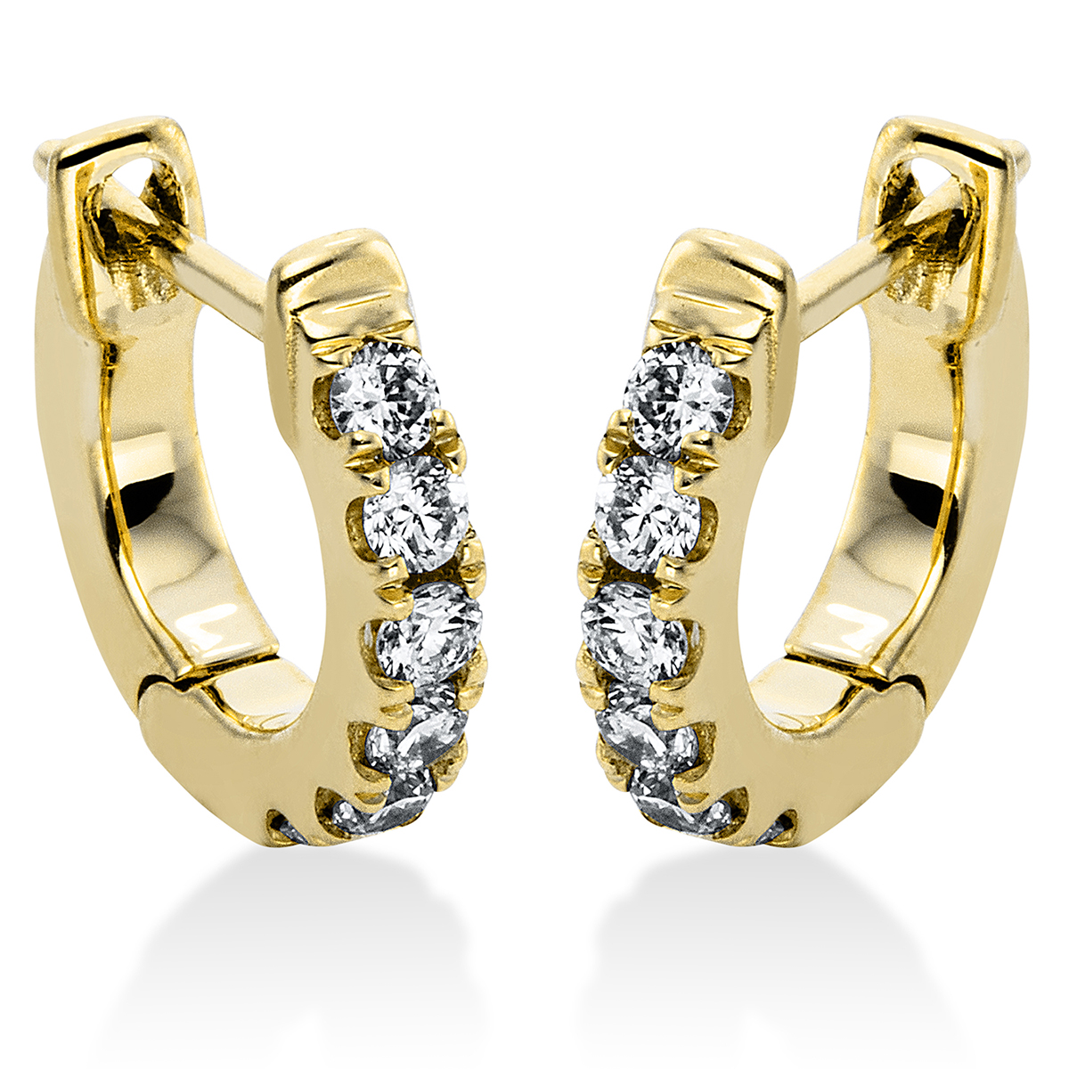 Creolen  18kt Gelbgold mit 0,21ct Diamanten