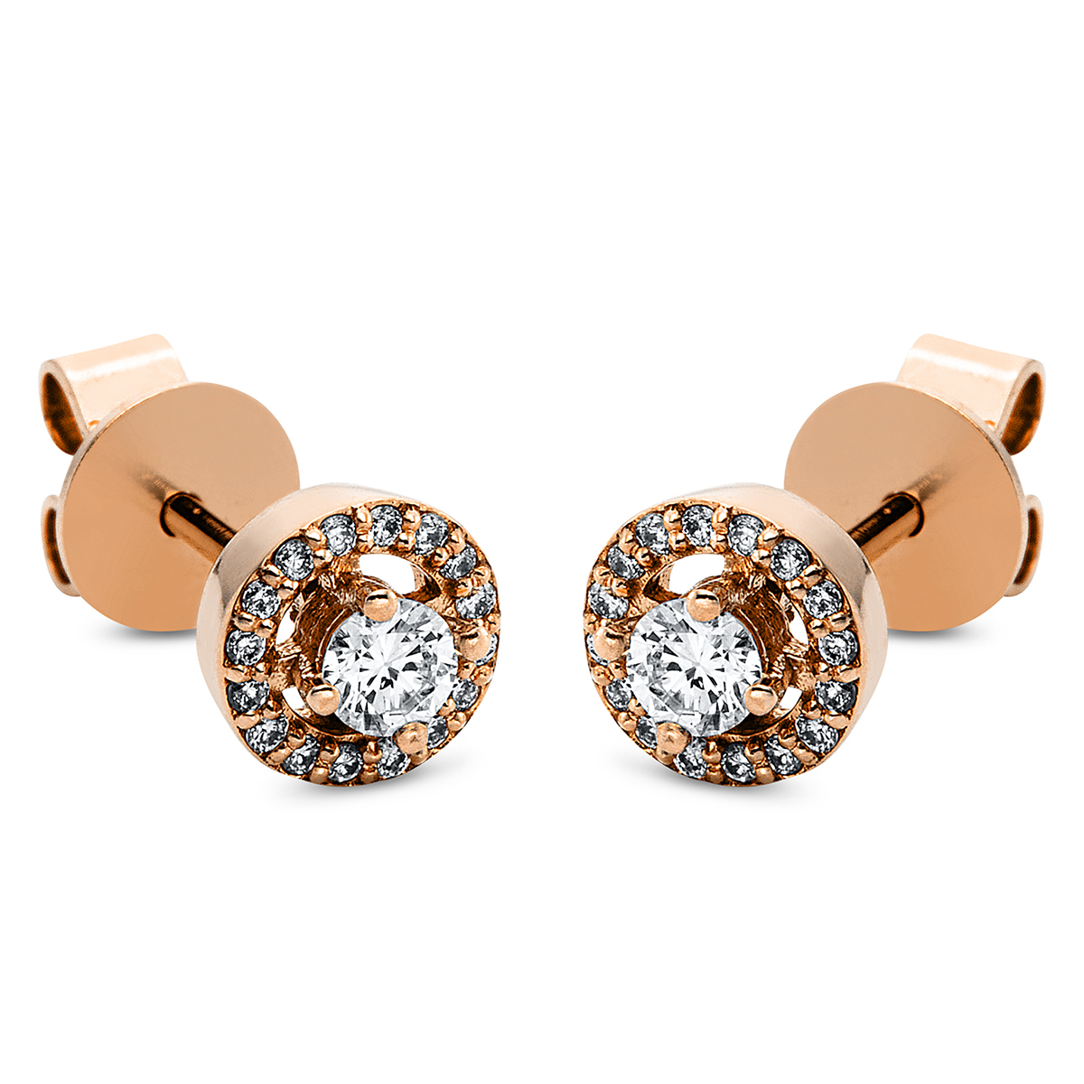 Ohrstecker 4er-Krappe 18kt Rotgold mit 0,24ct Diamanten